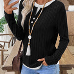 Zeagoo Zeagoo Casual Ribbed Knit Fake 2-Piece Henley Shirt for Women Casual Work Office Loose Fit 2026 | Under $40