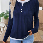 Zeagoo Zeagoo Casual Ribbed Knit Fake 2-Piece Henley Shirt for Women Casual Work Office Loose Fit 2026 | Under $40