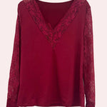 Zeagoo Sexy Fashion Lace Patchwork V-Neck Top for Women Elegant Date Night Party 2026 | Under $40