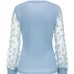 Zeagoo Stylish 3D Flower Decor Mesh Sleeve Blouse for Women Casual Work Office Loose Fit 2026 | Under $40