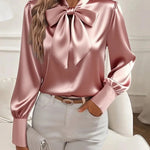 Zeagoo Elegant Dressy Bow Tie Neck Blouse for Women Casual Work Office Loose Fit 2026 | Under $40