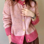Zeagoo Women's Casual Loose Fit Color Mixed Knitted Cardigan