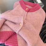 Zeagoo Women's Casual Loose Fit Color Mixed Knitted Cardigan