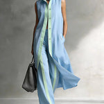Summer Casual Commuter Sleeveless Maxi Cardigan Pants Set