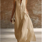 Karen - Frog Button Long Dress
