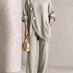 Caroline | Elegant Button-Detail Knit Set