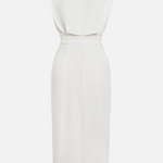 La Scintilla | Fitted Midi Dress with Gold Button Details