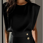 La Scintilla | Fitted Midi Dress with Gold Button Details