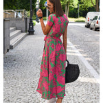 Talia™ | Elegant floral dress with V-neck