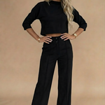 Charlotte Cooper | Cropped Top & High-Waisted Trousers Set For Women