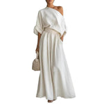 Sophia Reynolds | One Shoulder Linen Maxi Set For Women