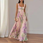 Floriene | Floral Print A-Line Maxi Dress