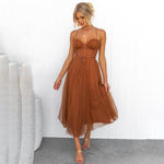Elise Thornbury | Tulle Bustier Midi Dress For Women