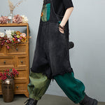 Streetwear Black Asymmetrical Pocket Cotton denim Jumpsuit Spring