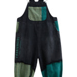 Streetwear Black Asymmetrical Pocket Cotton denim Jumpsuit Spring