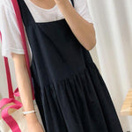 2025 Style Spaghetti Strap Cinched linen cotton clothes For Women Sewing black Dress