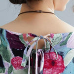 Style o neck cotton Tunic pattern floral Traveling Dresses summer