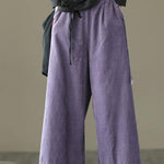 Stylish Purple High Waist Wide Leg Casual Pants