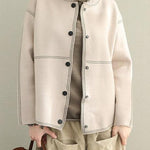 Fine Loose Button Down Sweater Coat Women Casual Tops