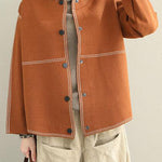 Fine Loose Button Down Sweater Coat Women Casual Tops