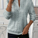Amalie | Cozy Zip-Up Cable Knit Sweater