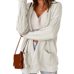 Zeagoo Women's 2023 Fall Winter Cardigan Sweaters Long Sleeve Open Front Cable Knit Outwear Coat with Pockets