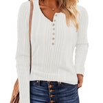 Zeagoo Sweaters Ribbed Knit Long Sleeve Henley Shirts