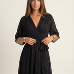 Mónica - Vestido de Chiffon con Escote en V