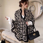 Women Black Maze Print Fine Cotton Scarf
