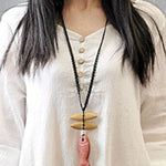 Women Long Sleeve Double Layers Button Asymmetric Vintage Maxi Dress