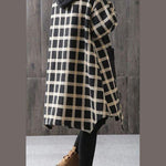 Women Plaid Pockets Button Fall Thick Hoodies Outwear Long sleeve