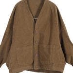 Women V Neck Fine Spring Coat Chocolate Daily Coats