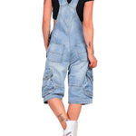 Women's Denim Cargo Overall Shorts