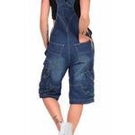 Women's Denim Cargo Overall Shorts