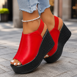 Women's Premium Leather Platform Sandals | Effortless Everyday Comfort Fit