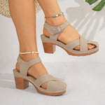 Women's Vegan Leather Block Heel Sandals | Effortless All-Day Comfort Design