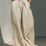 Bérénice™ | Casual Beige Sleeveless Co-Ord Set with Wide Leg Trousers