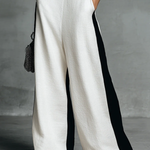 Stylish Black And White Color-blocked Spaghetti Strap Jumpsuit