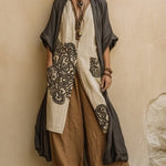 Giulia™ | Nomadic Bohemian 3-Piece Set in Dark Grey and Brown with Tribal Pattern