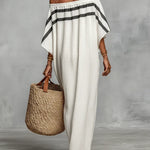 Naiara | Striped Linen Off-the-Shoulder Maxi Dress
