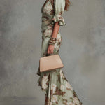 Delphine™ | Asymmetric Long Satin Dress, Puff Sleeves