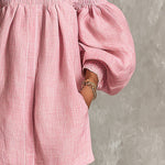 Whitney | Off-Shoulder Lantern-Sleeve Mini Dress