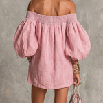 Whitney | Off-Shoulder Lantern-Sleeve Mini Dress