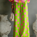 Colorful Polka Dot off-shoulder Top And Wide-leg Pants Two-piece Set