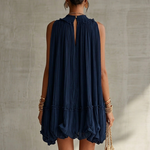 Camilla | Mini chiffon dress with halter neck and balloon skirt