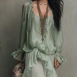 Daisy | Mint Green Tiered Ruffle Two-Piece Set