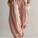 Josephine | Blush Button-Front Shirt & Lantern Pants Set