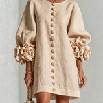 Alba | Mini dress with buttons and floral sleeves