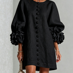 Alba | Mini dress with buttons and floral sleeves