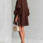 Alba | Mini dress with buttons and floral sleeves